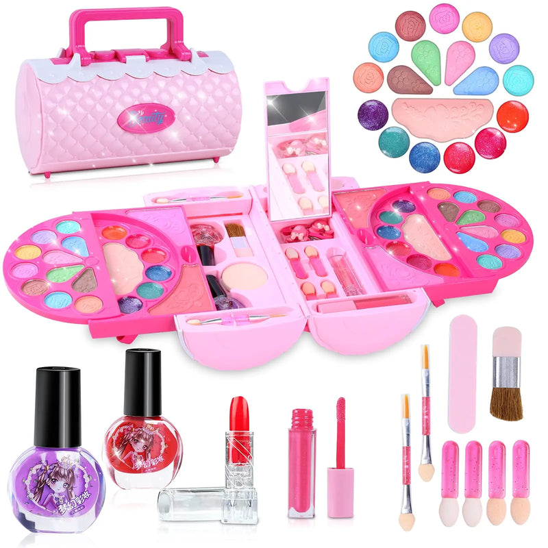 HKM-023187 Kids Pretend Makeup Toy Set - Water-soluble Cosmetics for Creative Play, Ages 2-13