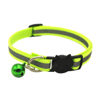 HKM-0232381 Reflective Polyester Cat Collar with Colorful Bell ¨C Adjustable 19-32cm