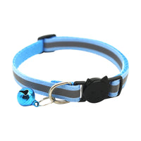 HKM-0232381 Reflective Polyester Cat Collar with Colorful Bell ¨C Adjustable 19-32cm