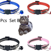 HKM-0232381 Reflective Polyester Cat Collar with Colorful Bell ¨C Adjustable 19-32cm