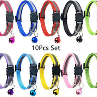 HKM-0232381 Reflective Polyester Cat Collar with Colorful Bell ¨C Adjustable 19-32cm