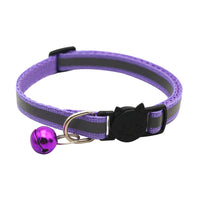 HKM-0232381 Reflective Polyester Cat Collar with Colorful Bell ¨C Adjustable 19-32cm