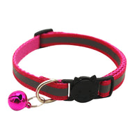 HKM-0232381 Reflective Polyester Cat Collar with Colorful Bell ¨C Adjustable 19-32cm