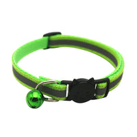 HKM-0232381 Reflective Polyester Cat Collar with Colorful Bell ¨C Adjustable 19-32cm