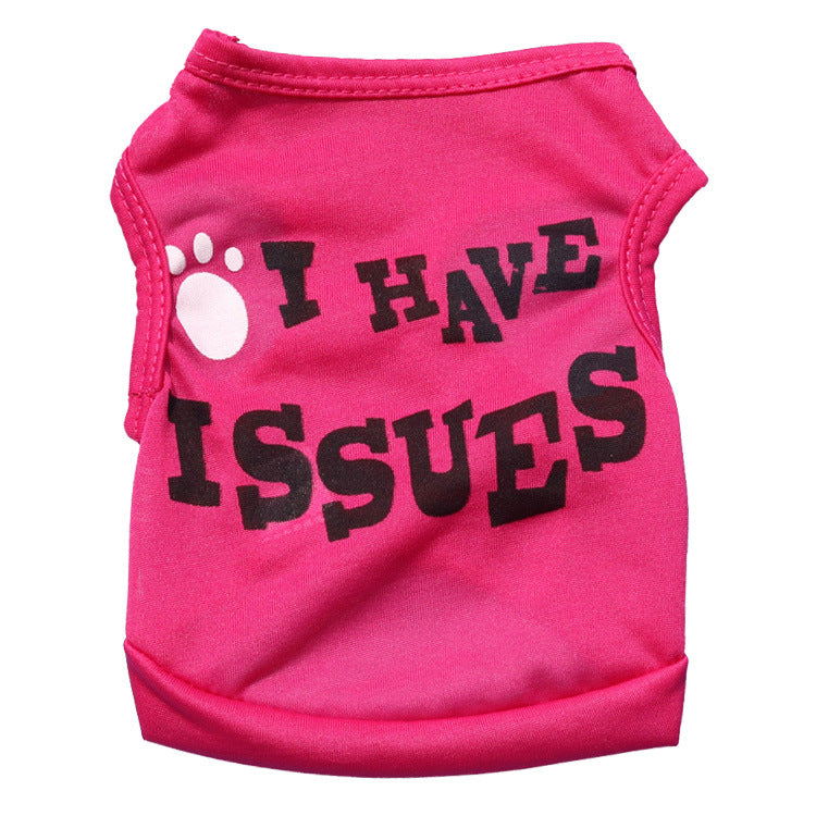 HKM-0232765 Spring & Summer Polyester Pet Vest for Dogs - Blue, Rose Red, Pink Sizes XS to XXL