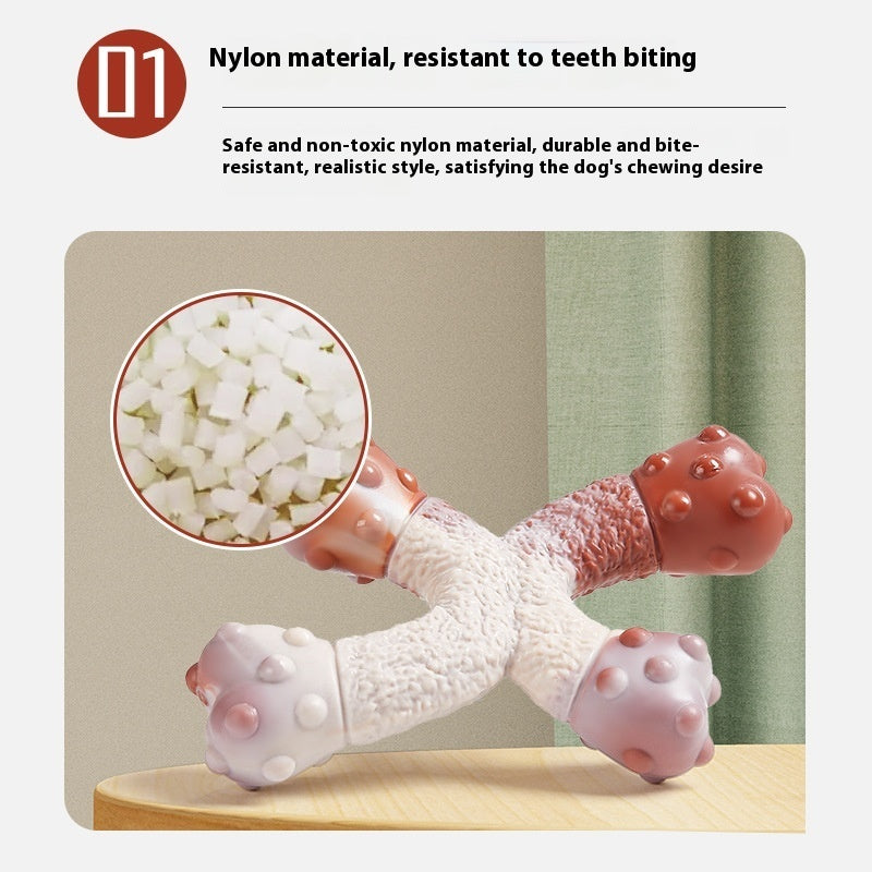 HKM-0233021 Durable Nylon Polka Dot Bone Dog Toy Set - Medium/Large Chewing Aid