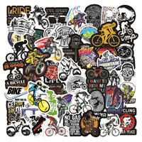 HKM-023379 Bicycle Doodle Stickers - Self-Adhesive Series with 50 Strong Adhesion Cycling Designs