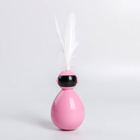 HKM-0235197 Funny Cat Tumbler Toy - Interactive ABS Design with Feather Replacements in Multiple Colors