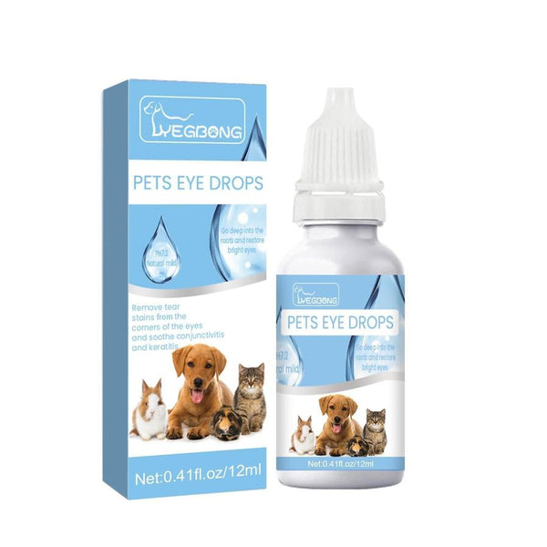 HKM-023571 Pet Eye Drops with Vitamin B6 and Taurine for Relief of Red, Itchy Eyes and Conjunctivitis in Cats and Dogs