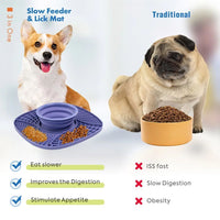 HKM-0236349 Non-Slip Slow Feeder Puzzle Bowl for Small and Medium Dogs and Cats