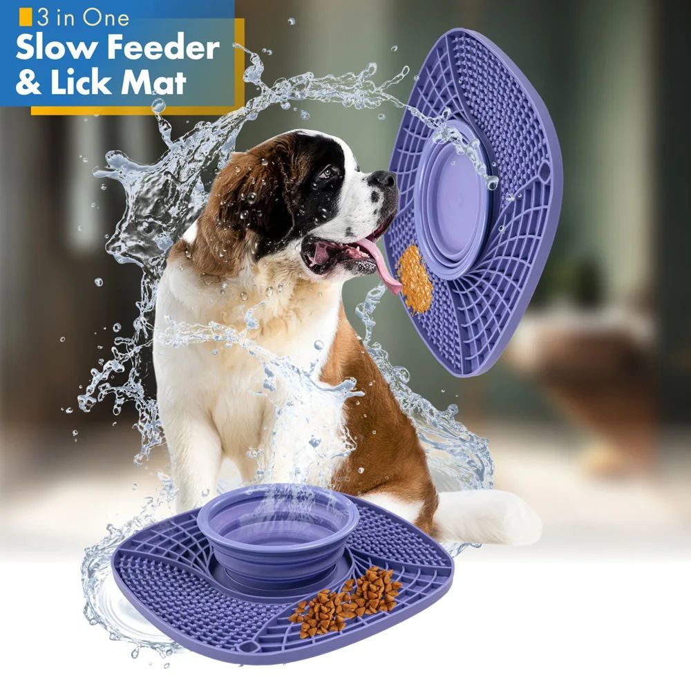 HKM-0236349 Non-Slip Slow Feeder Puzzle Bowl for Small and Medium Dogs and Cats