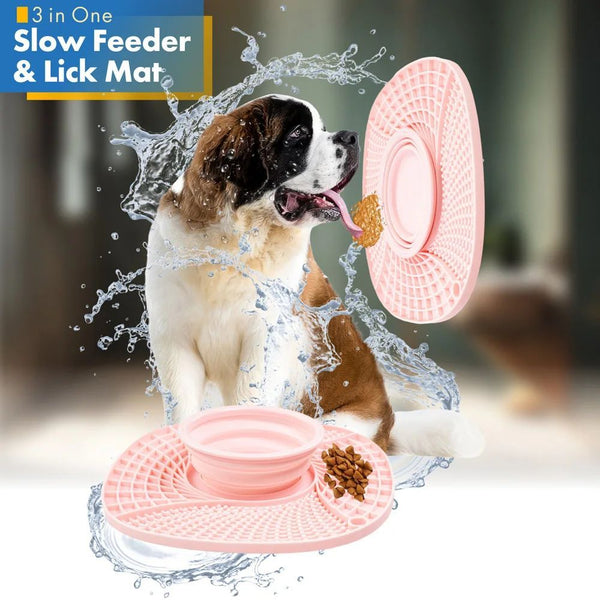 HKM-0236349 Non-Slip Slow Feeder Puzzle Bowl for Small and Medium Dogs and Cats