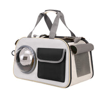 HKM-0236605 Portable Pet Backpack for Cats - Medium Soft Nylon Space Capsule Design, Available in Green, Yellow, Black