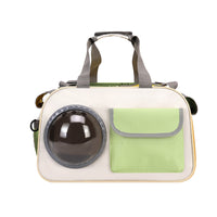 HKM-0236605 Portable Pet Backpack for Cats - Medium Soft Nylon Space Capsule Design, Available in Green, Yellow, Black