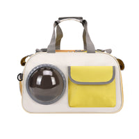 HKM-0236605 Portable Pet Backpack for Cats - Medium Soft Nylon Space Capsule Design, Available in Green, Yellow, Black