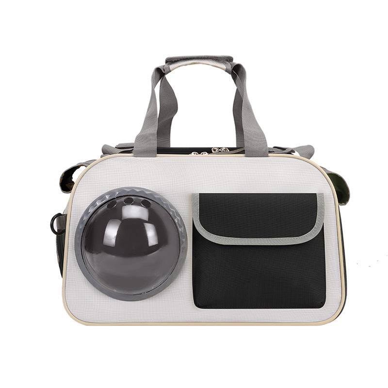 HKM-0236605 Portable Pet Backpack for Cats - Medium Soft Nylon Space Capsule Design, Available in Green, Yellow, Black