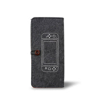 HKM-023827 Nintendo Switch Felt Pouch Bag with Dual Storage and Game Card Slots