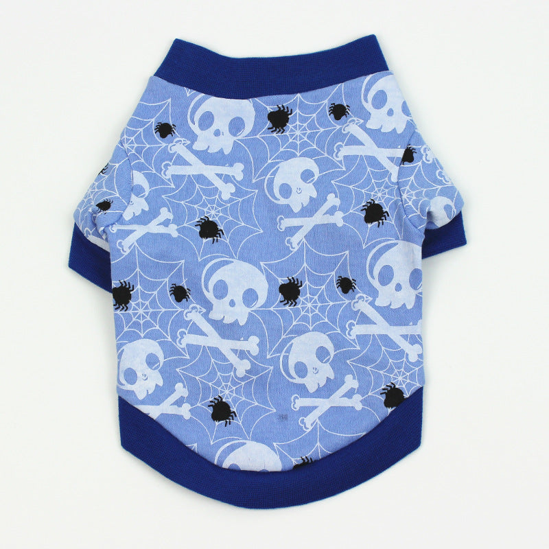 HKM-0238525 Colorful Cartoon Print Dog T-Shirts for Spring and Summer - Fun Pet Costumes Available
