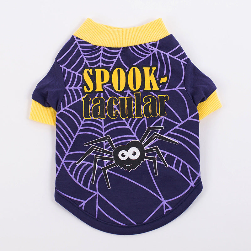 HKM-0238525 Colorful Cartoon Print Dog T-Shirts for Spring and Summer - Fun Pet Costumes Available