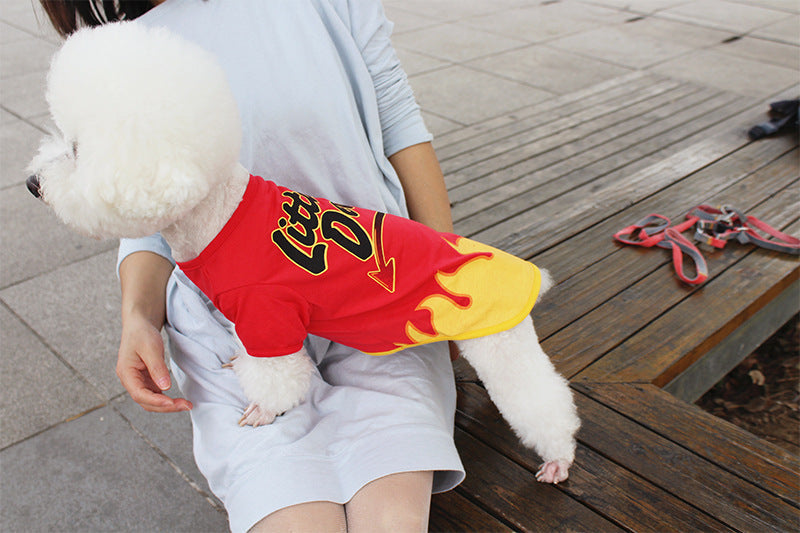 HKM-0238525 Colorful Cartoon Print Dog T-Shirts for Spring and Summer - Fun Pet Costumes Available