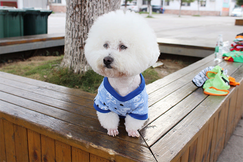 HKM-0238525 Colorful Cartoon Print Dog T-Shirts for Spring and Summer - Fun Pet Costumes Available