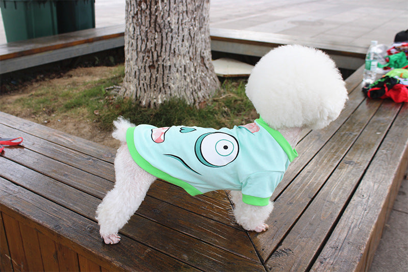HKM-0238525 Colorful Cartoon Print Dog T-Shirts for Spring and Summer - Fun Pet Costumes Available
