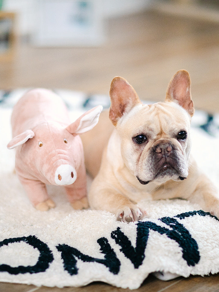 HKM-0239805 Pink Plush Pig Sleeping Companion Toy for Dogs