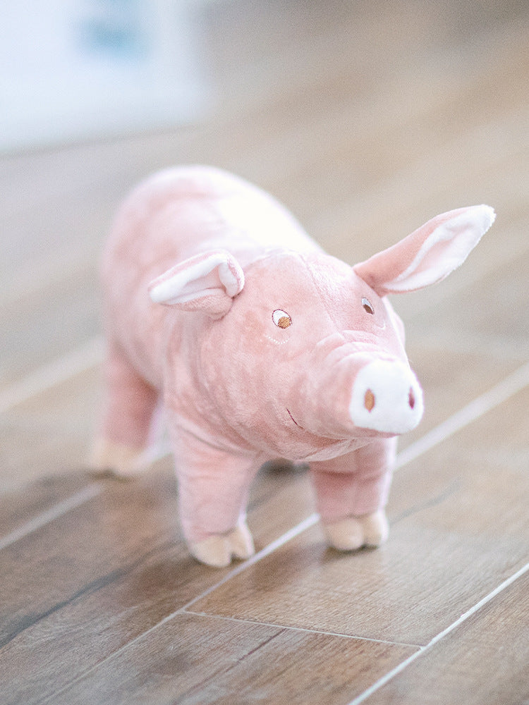 HKM-0239805 Pink Plush Pig Sleeping Companion Toy for Dogs