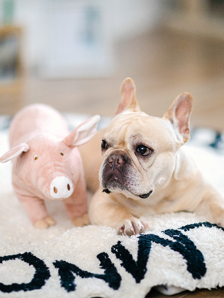 HKM-0239805 Pink Plush Pig Sleeping Companion Toy for Dogs