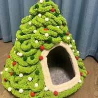 HKM-0240189 Handmade Felt Indoor Cat House - Enclosed Cone Design, 50cm Diameter, for Cats Under 12lbs