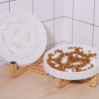 HKM-0240317 Ceramic Slow Feed Pet Bowl for Healthy Eating - Ideal for Cats and Small Dogs