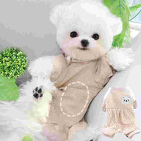 HKM-0240701 Cozy Beige Bear Coral Fleece Winter Wrap for Small Dogs