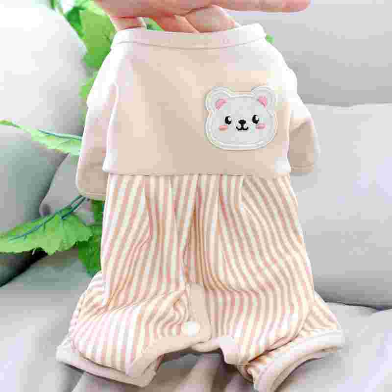 HKM-0240701 Cozy Beige Bear Coral Fleece Winter Wrap for Small Dogs