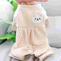HKM-0240701 Cozy Beige Bear Coral Fleece Winter Wrap for Small Dogs