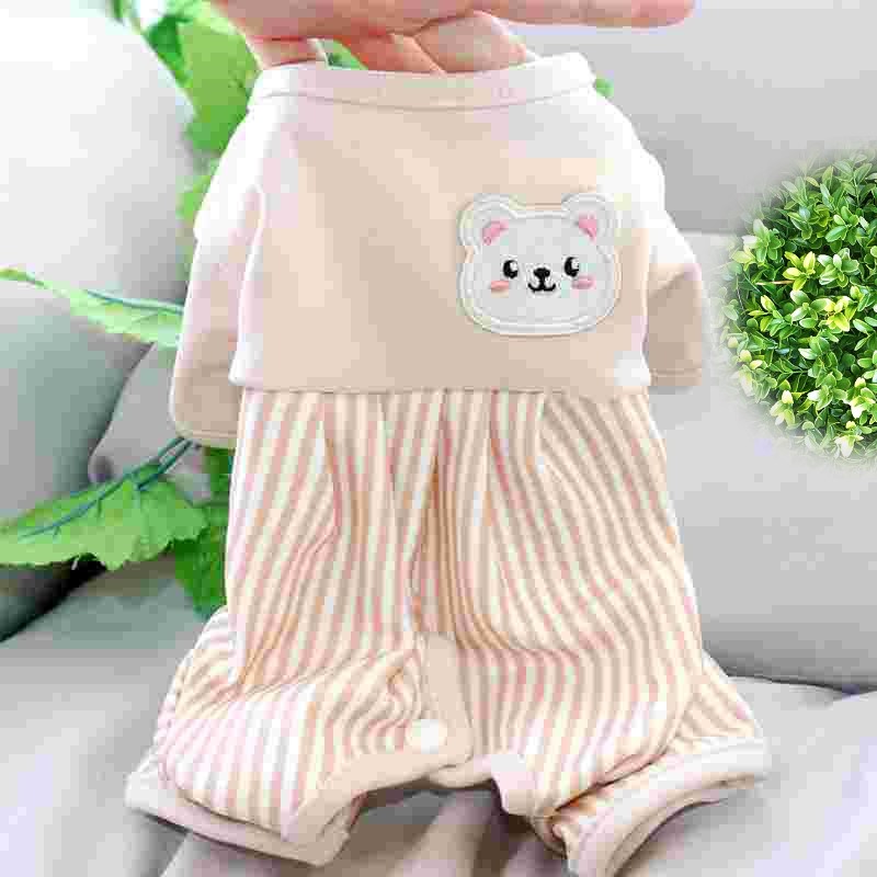 HKM-0240701 Cozy Beige Bear Coral Fleece Winter Wrap for Small Dogs