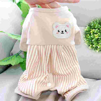 HKM-0240701 Cozy Beige Bear Coral Fleece Winter Wrap for Small Dogs