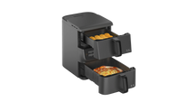 HKM-024083 Multi-Functional Digital Air Fryer with Dual-Core Technology - Oil-Free Cooking, High-Capacity, Silver Finish