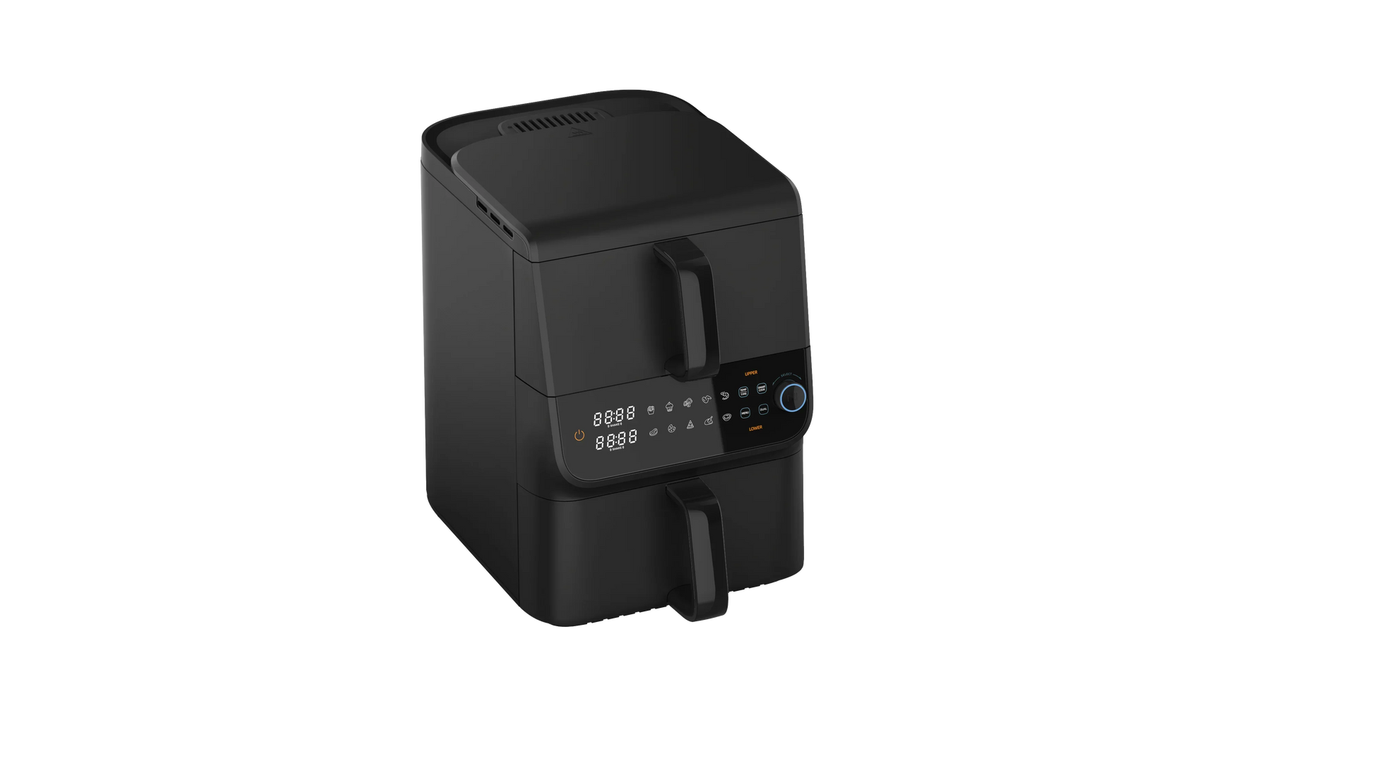 HKM-024083 Multi-Functional Digital Air Fryer with Dual-Core Technology - Oil-Free Cooking, High-Capacity, Silver Finish