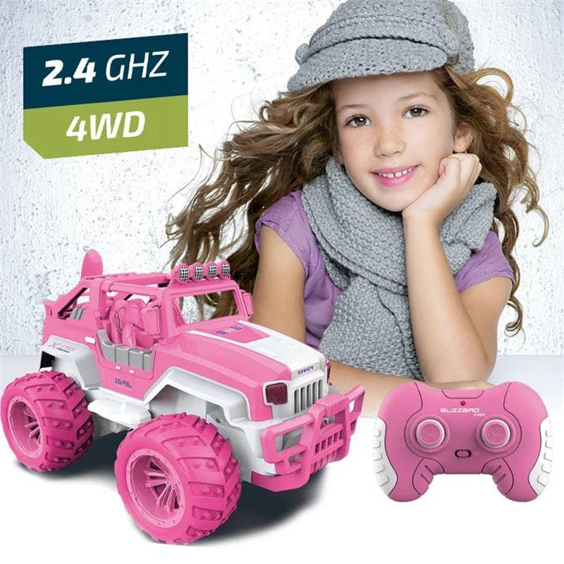 HKM-024083 Remote Control Pink Off-road Climbing Truck Toy for Ages 5 and Up, High-speed RC Vehicle, 1:12 Scale with Controller