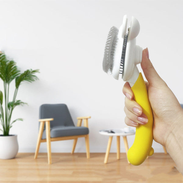 HKM-0241725 Dog Grooming Comb Brush for Easy Hair Removal - Durable ABS Material, Available in Yellow and Blue
