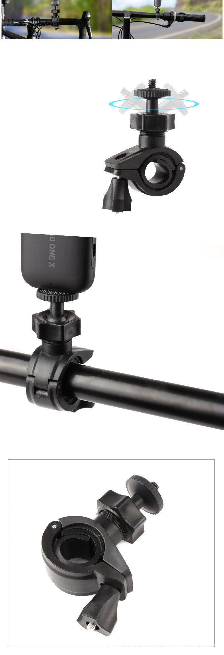 HKM-024211 Bicycle Camera Clip for Pipes 15-31mm - Black Accessory