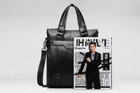 HKM-024211 Professional PU Leather Laptop Messenger Bag for Men - Versatile Business Shoulder Briefcase