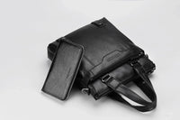 HKM-024211 Professional PU Leather Laptop Messenger Bag for Men - Versatile Business Shoulder Briefcase