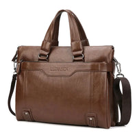 HKM-024211 Professional PU Leather Laptop Messenger Bag for Men - Versatile Business Shoulder Briefcase
