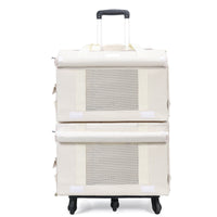 HKM-0242365 Portable Double-Deck Cat Backpack Luggage Bag in Solid Color Nylon