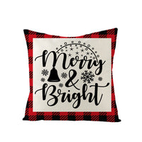 HKM-024339 Christmas-Themed Cartoon Anime Linen Pillowcase, Modern Simple Design, 45x45cm