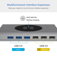 HKM-024339 Compact Type-C Notebook Hub Docking Station with 4K HDMI, 87W PD Charging, 7 Ports & Card Reader