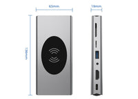 HKM-024339 Compact Type-C Notebook Hub Docking Station with 4K HDMI, 87W PD Charging, 7 Ports & Card Reader