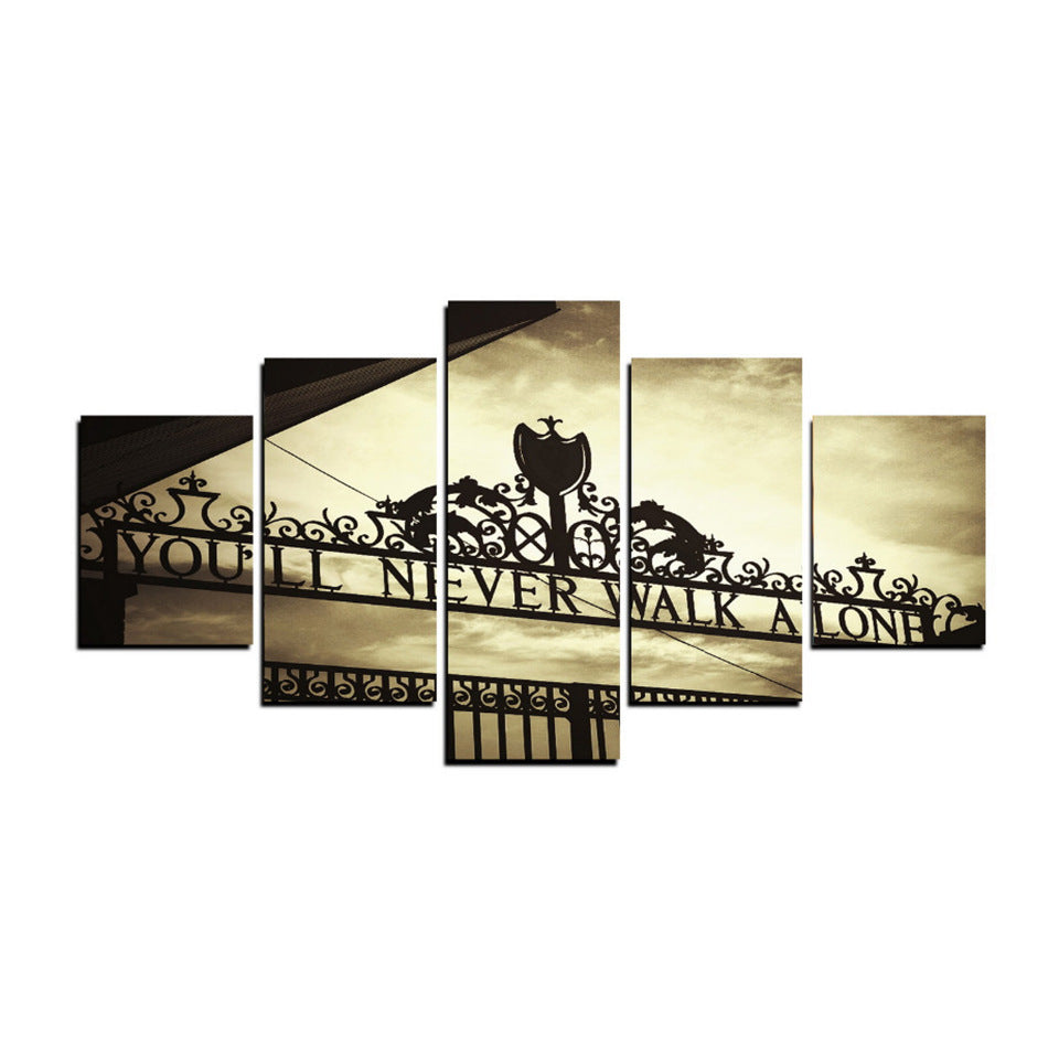 HKM-024339 Liverpool Football "You Will Never Walk Alone" HD Print Multi-Piece Canvas Decorative Artwork