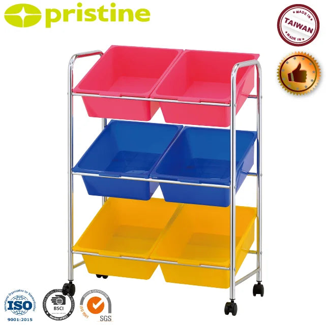 HKM-024403 Kids Toy Storage Bin Organizer - Durable Iron Design for Home Organisation